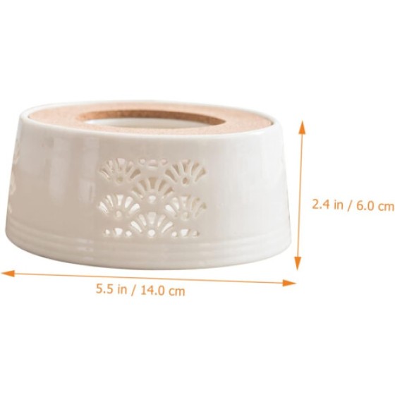 Cangkir Penghangat Teko Listrik, Penutup Cangkir Teh, Paket 4, Pembakar Lilin Teh Keramik Putih untuk Kecocokan dengan Teko